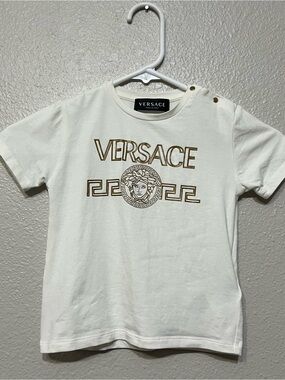 VERSACE Kids T-Shirt Size 24M Logo Print Made in Italy